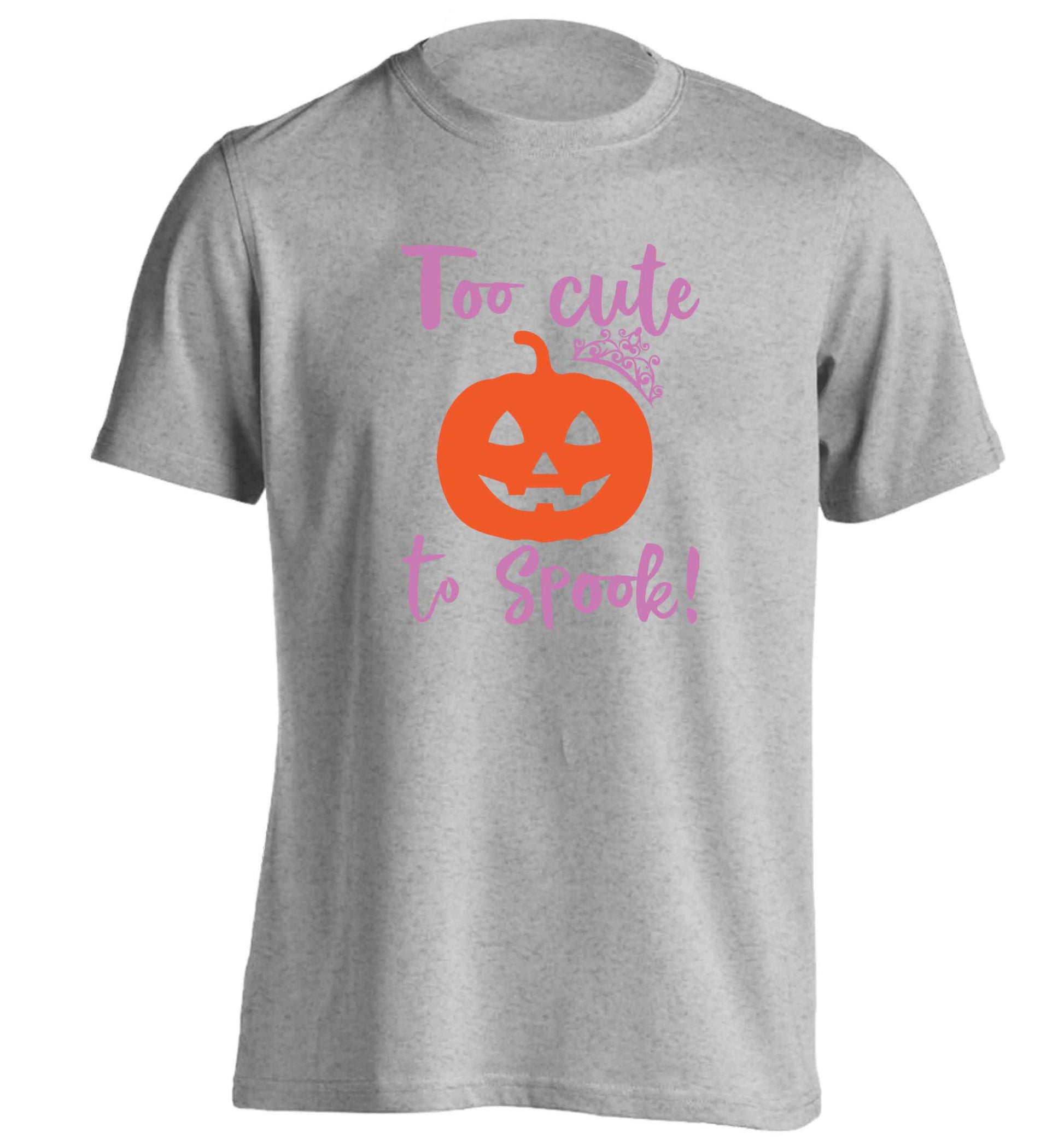 Too cute to spook! adults unisex grey Tshirt 2XL