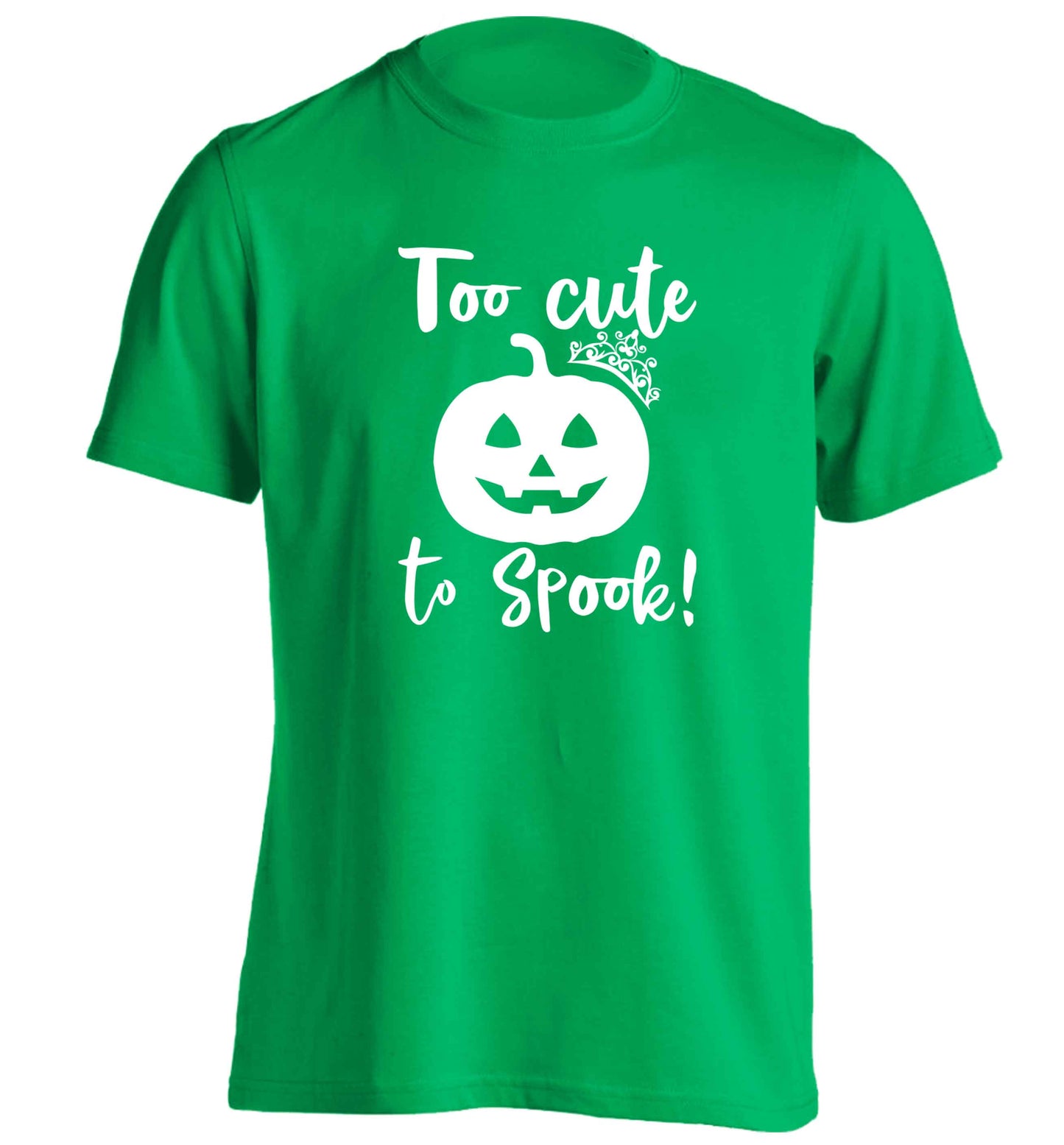 Too cute to spook! adults unisex green Tshirt 2XL