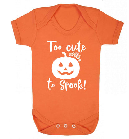 Too cute to spook! Baby Vest orange 18-24 months