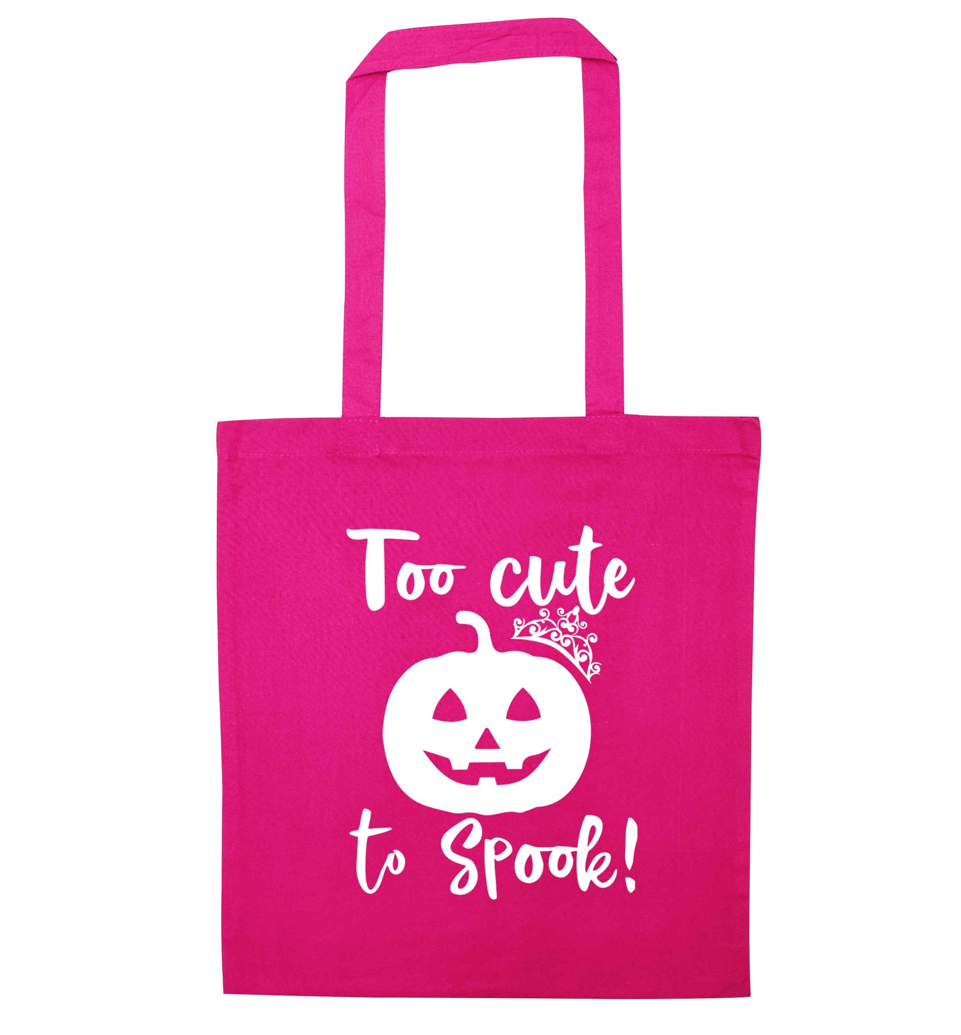 Too cute to spook! pink tote bag