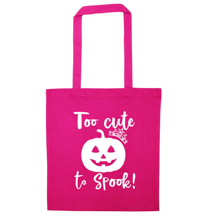 Too cute to spook! pink tote bag