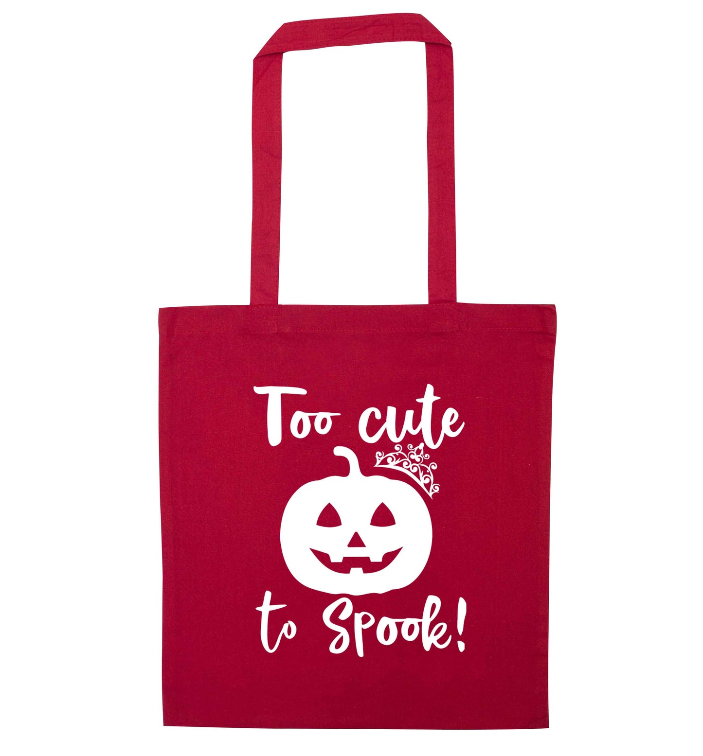 Too cute to spook! red tote bag