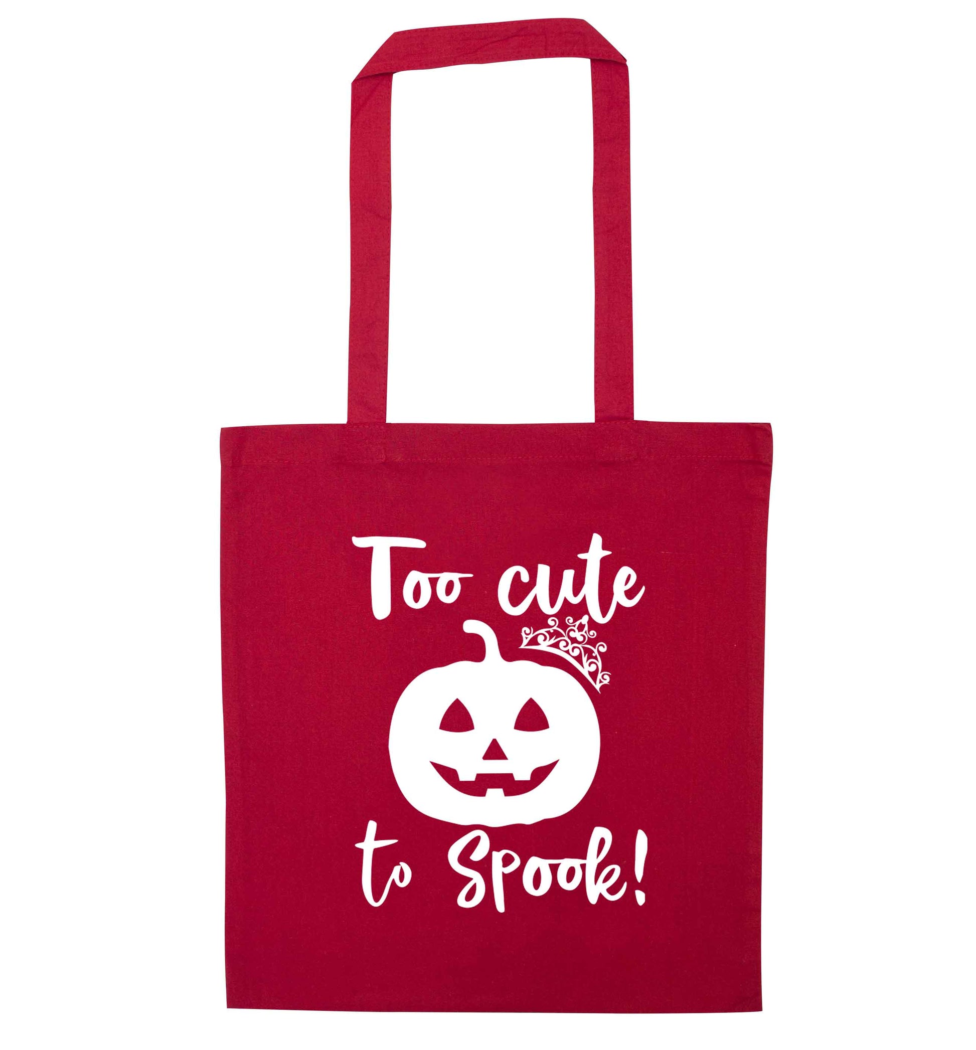 Too cute to spook! red tote bag