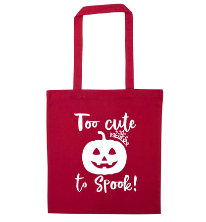 Too cute to spook! red tote bag