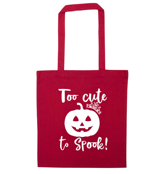 Too cute to spook! red tote bag