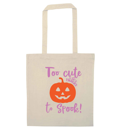 Too cute to spook! natural tote bag