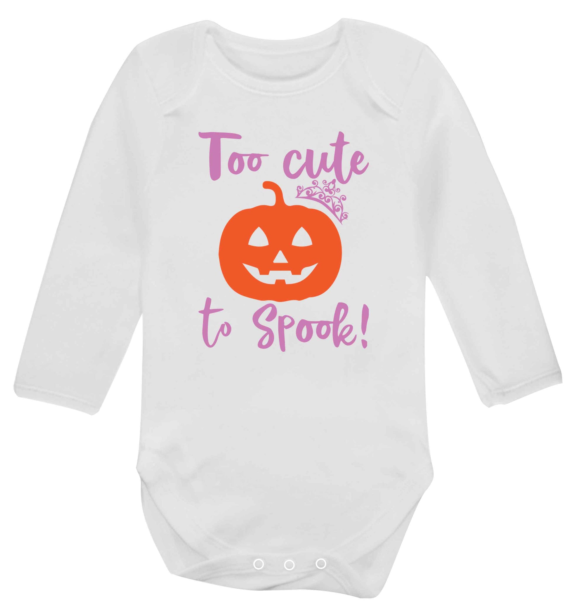 Too cute to spook! Baby Vest long sleeved white 6-12 months