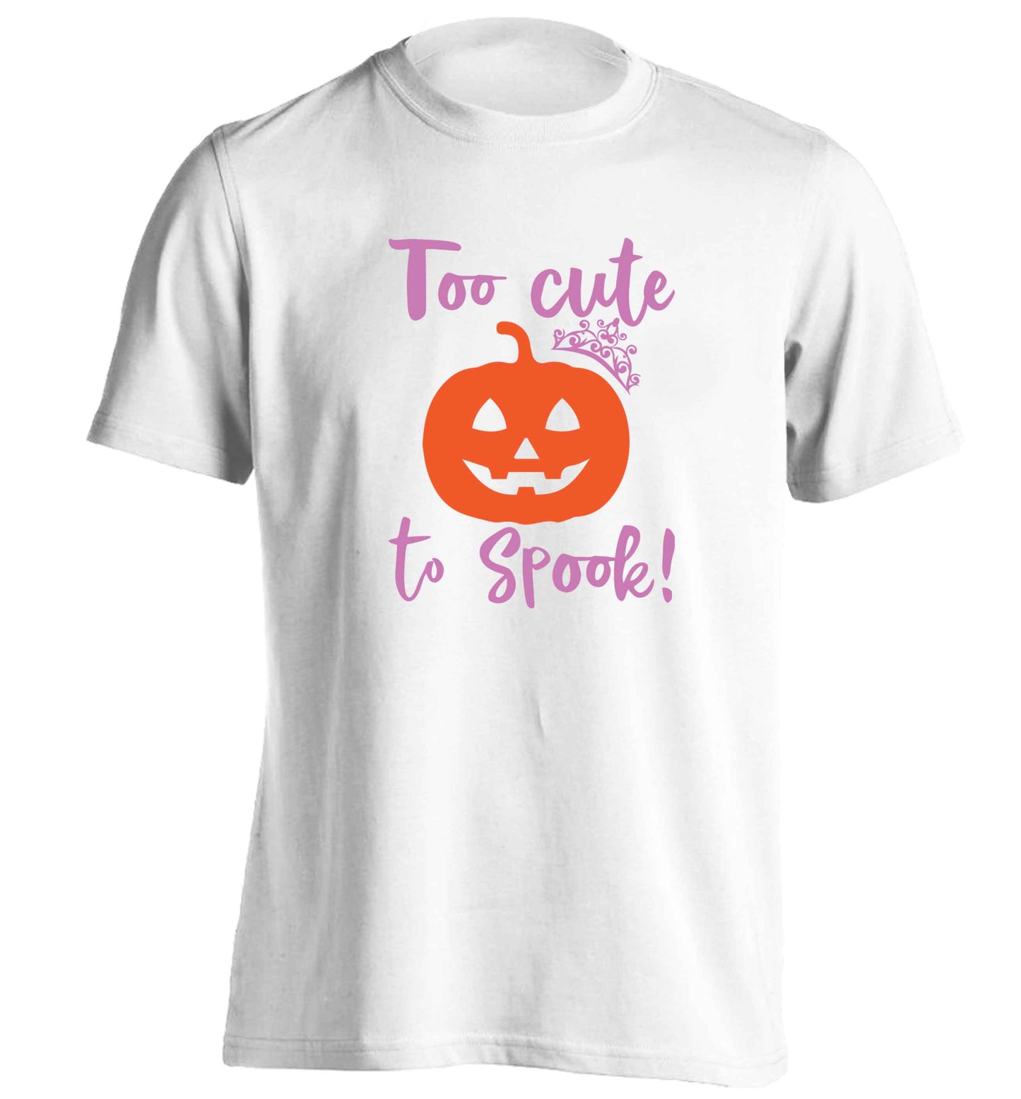 Too cute to spook! adults unisex white Tshirt 2XL