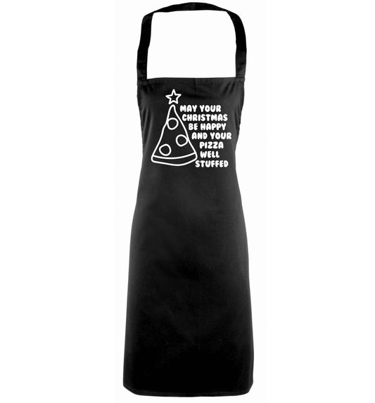 May your Christmas be happy and your pizza well stuffed black apron