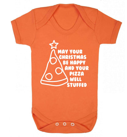 May your Christmas be happy and your pizza well stuffed Baby Vest orange 18-24 months