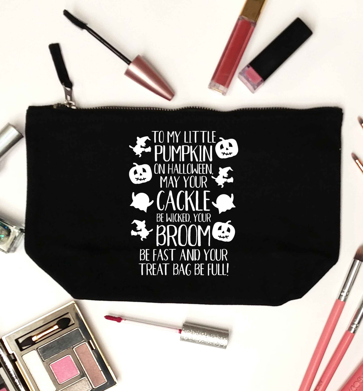 To my Little Pumpkin black makeup bag