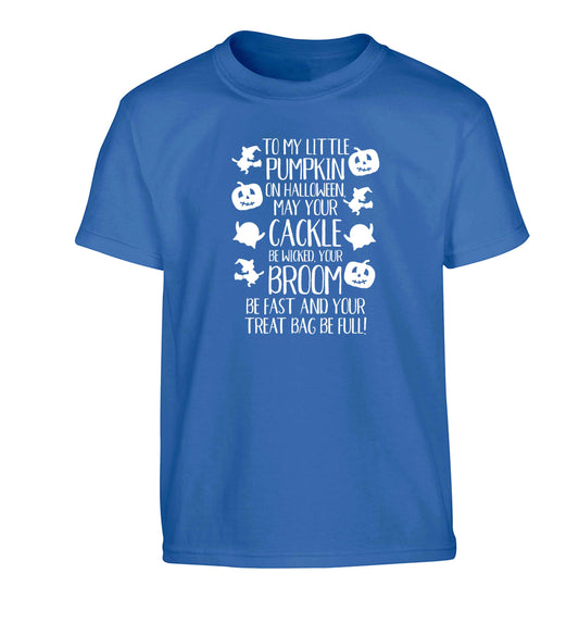 To my Little Pumpkin Children's blue Tshirt 12-13 Years