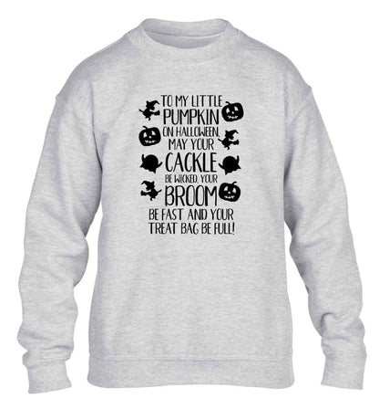 To my Little Pumpkin children's grey sweater 12-13 Years