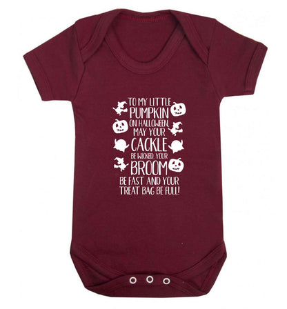 To my Little Pumpkin baby vest maroon 18-24 months