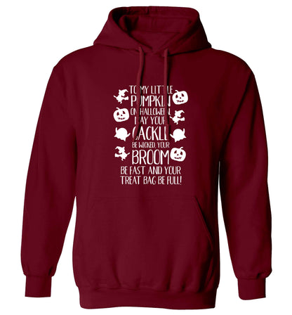 To my Little Pumpkin adults unisex maroon hoodie 2XL