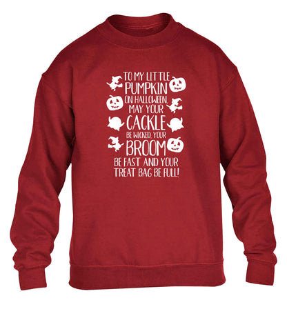 To my Little Pumpkin children's grey sweater 12-13 Years