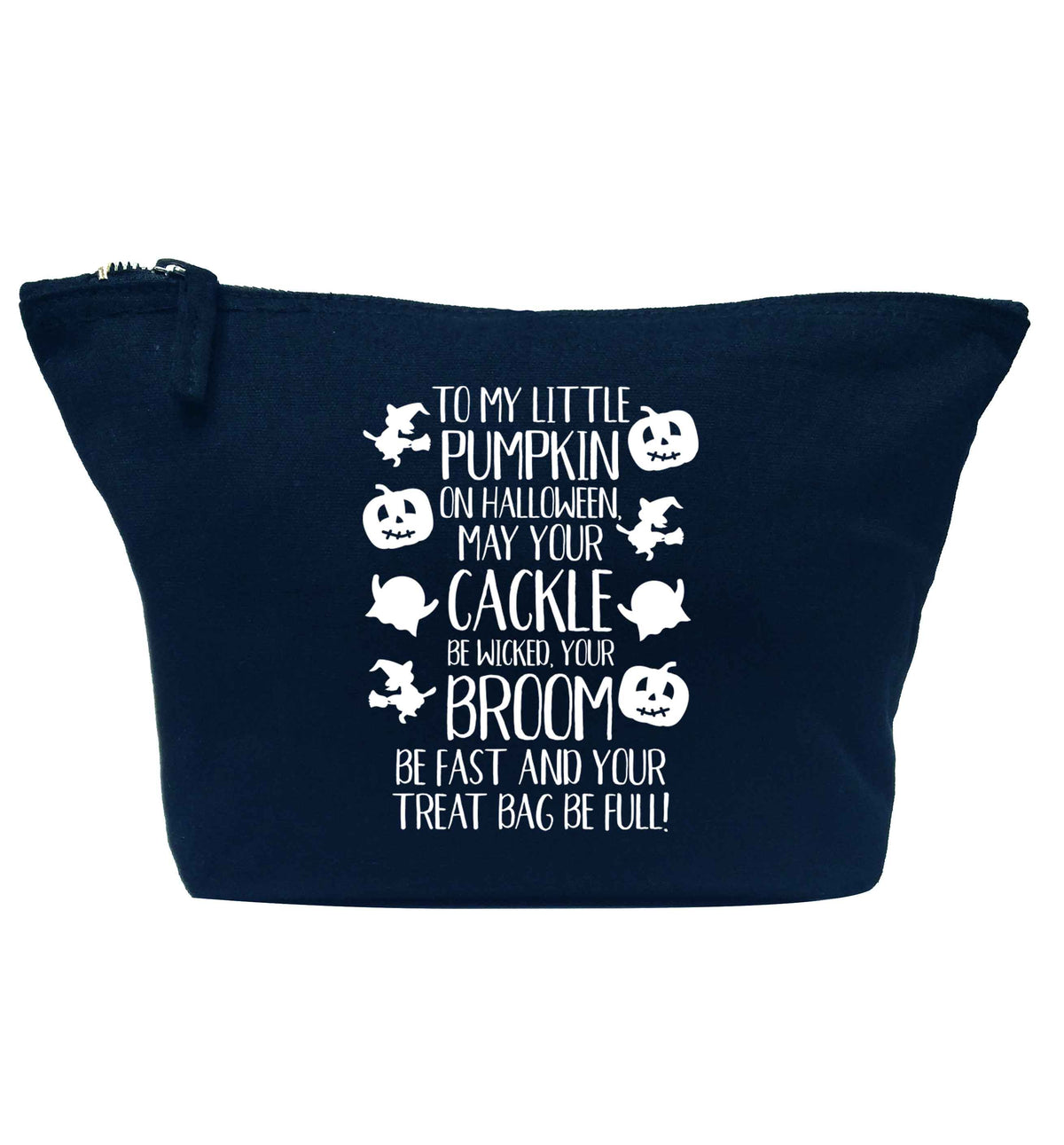 To my Little Pumpkin navy makeup bag