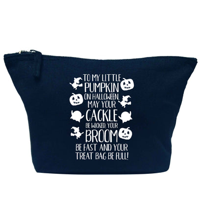 To my Little Pumpkin navy makeup bag