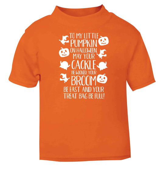 To my Little Pumpkin orange baby toddler Tshirt 2 Years