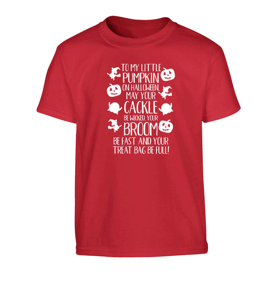 To my Little Pumpkin Children's red Tshirt 12-13 Years