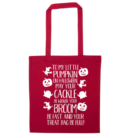 To my Little Pumpkin red tote bag