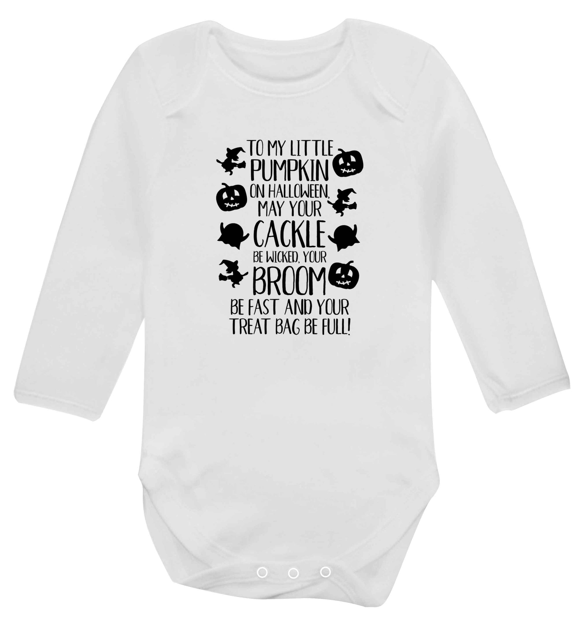 To my Little Pumpkin baby vest long sleeved white 6-12 months