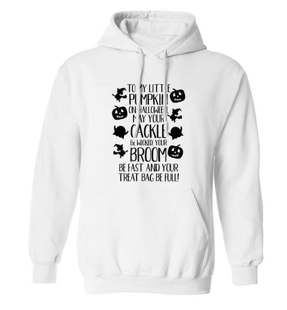 To my Little Pumpkin adults unisex white hoodie 2XL