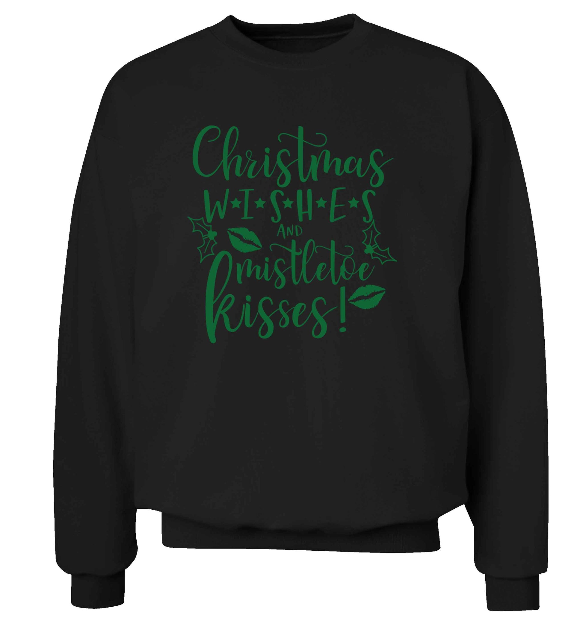 Christmas wishes and mistletoe kisses Adult's unisex black Sweater 2XL