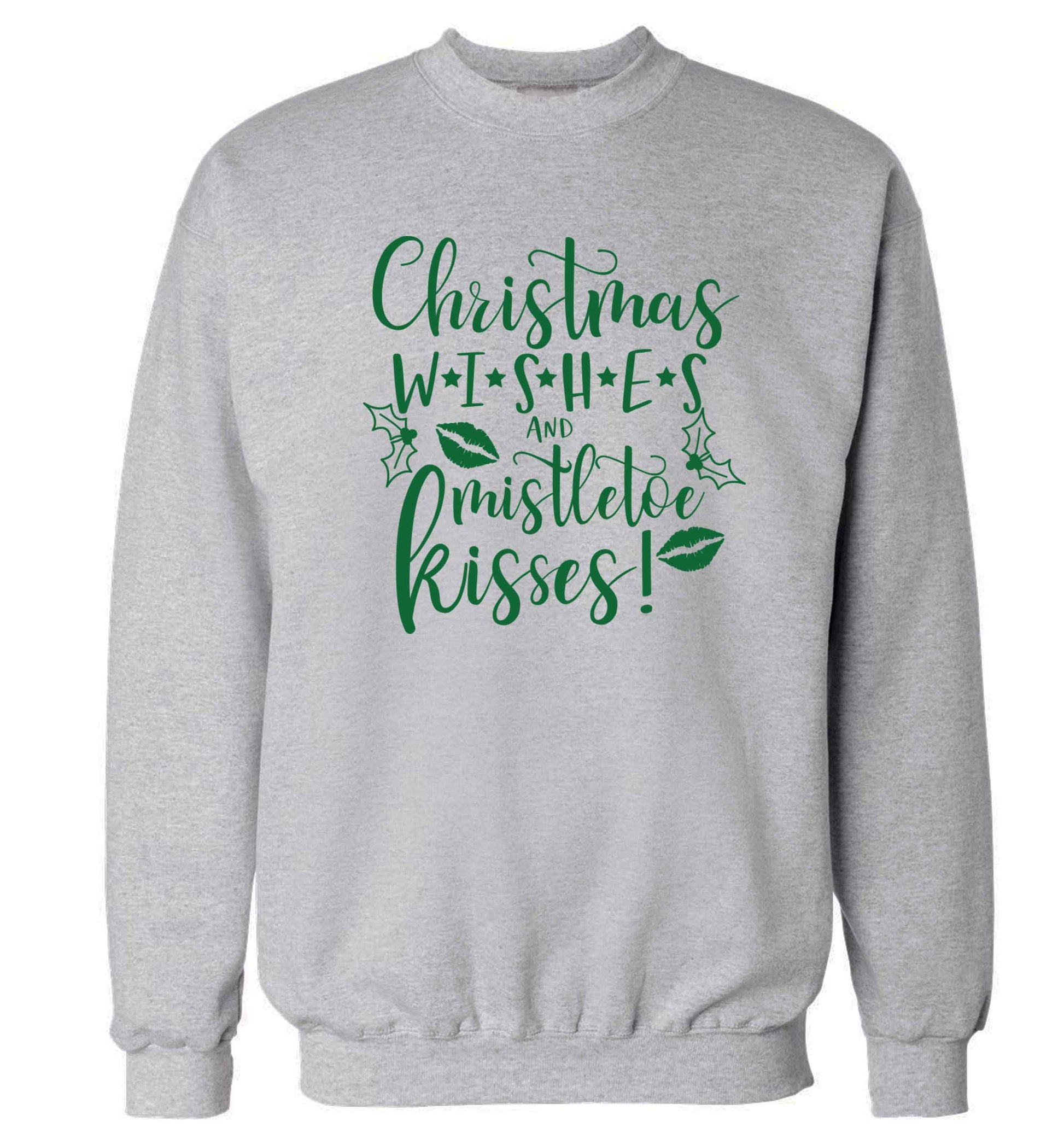 Christmas wishes and mistletoe kisses Adult's unisex grey Sweater 2XL