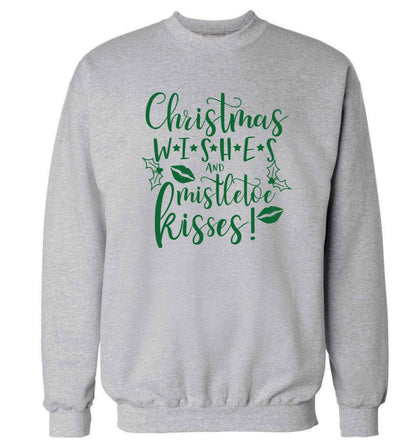 Christmas wishes and mistletoe kisses Adult's unisex grey Sweater 2XL