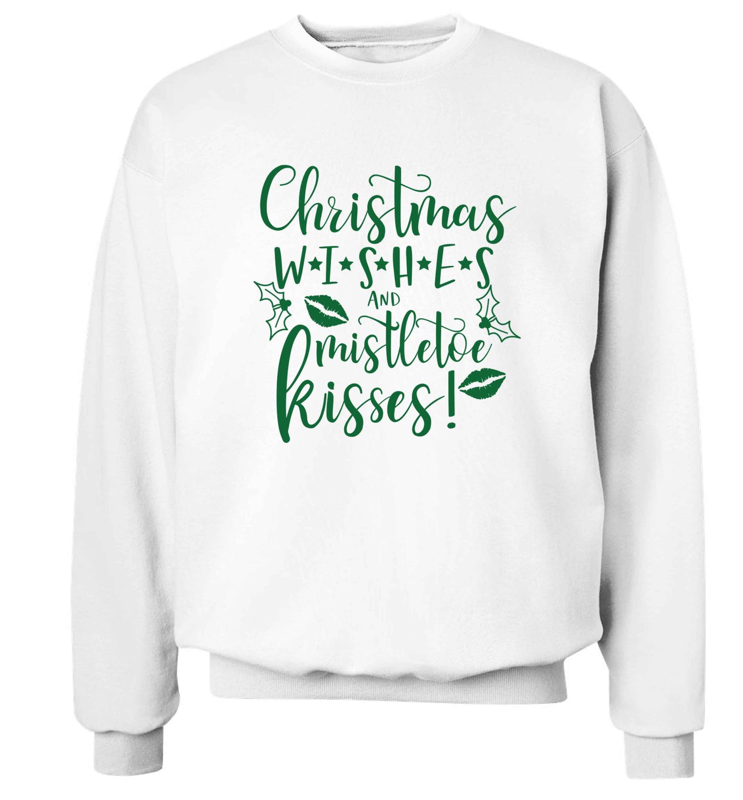 Christmas wishes and mistletoe kisses Adult's unisex white Sweater 2XL