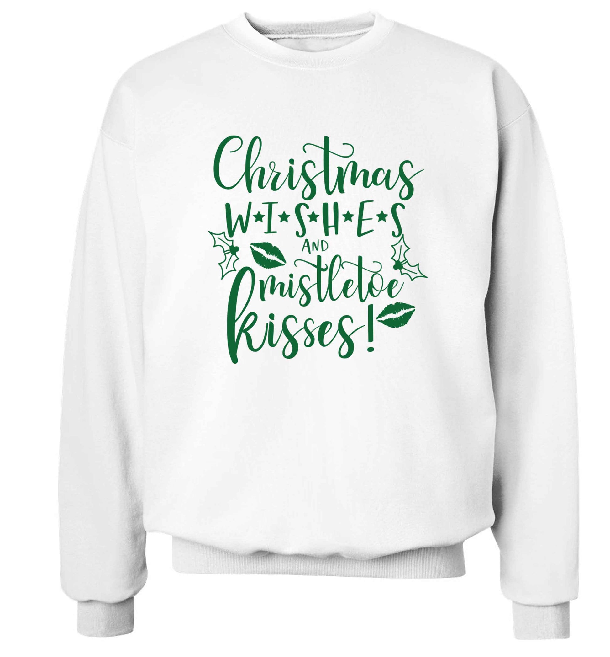 Christmas wishes and mistletoe kisses Adult's unisex white Sweater 2XL