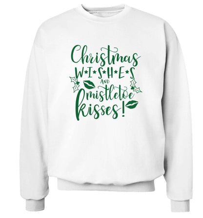 Christmas wishes and mistletoe kisses Adult's unisex white Sweater 2XL