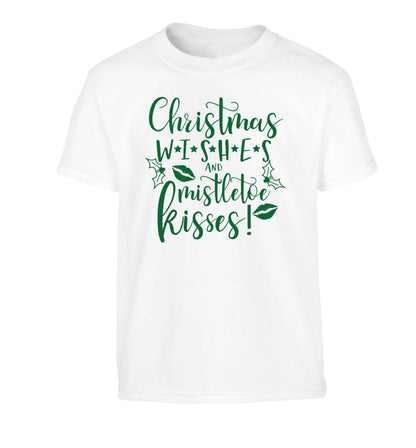 Christmas wishes and mistletoe kisses Children's white Tshirt 12-13 Years