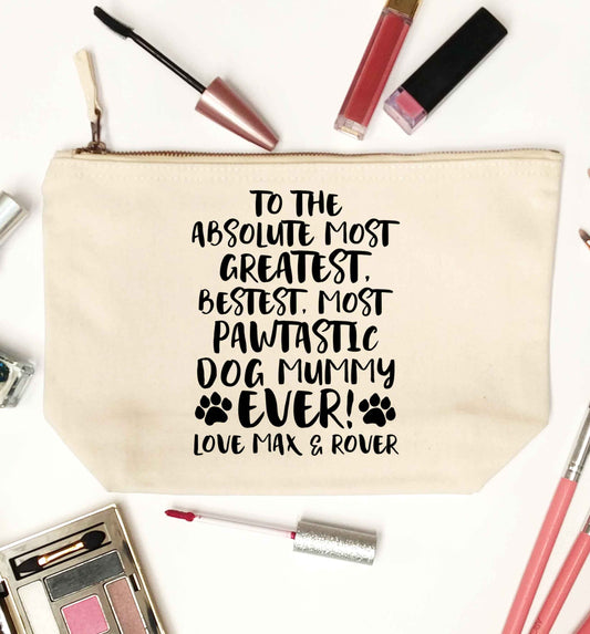 Personalsied to the most pawtastic dog mummy ever natural makeup bag