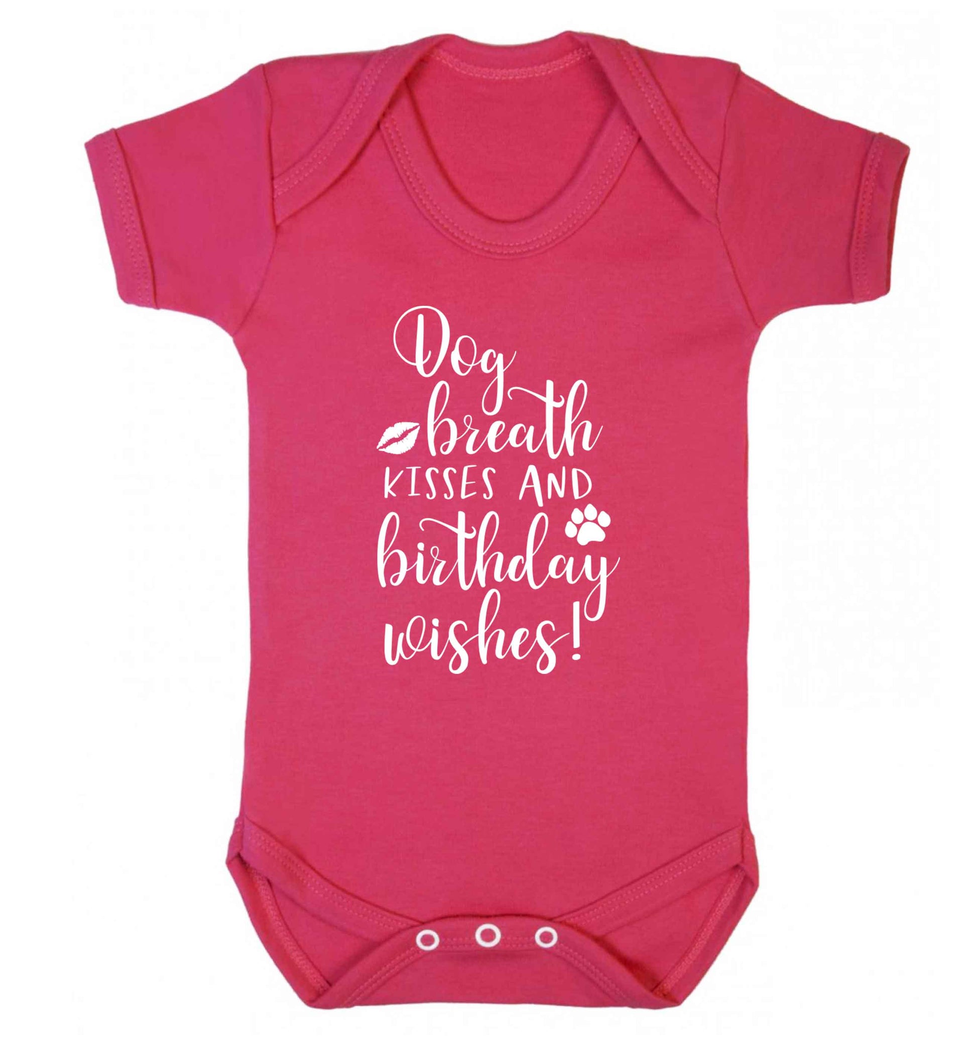 Dog breath kisses and christmas wishes Baby Vest dark pink 18-24 months