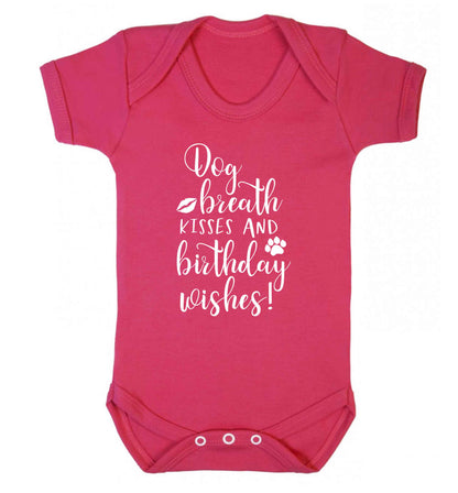 Dog breath kisses and christmas wishes Baby Vest dark pink 18-24 months