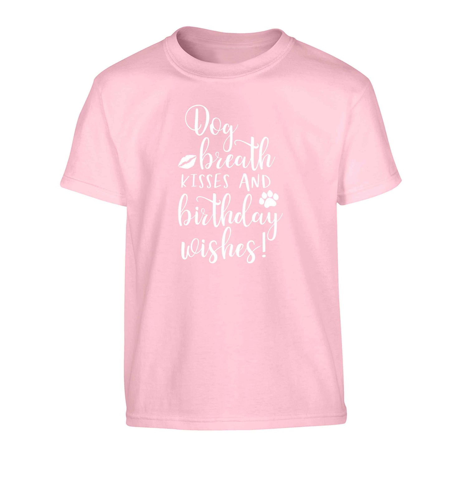 Dog breath kisses and christmas wishes Children's light pink Tshirt 12-13 Years