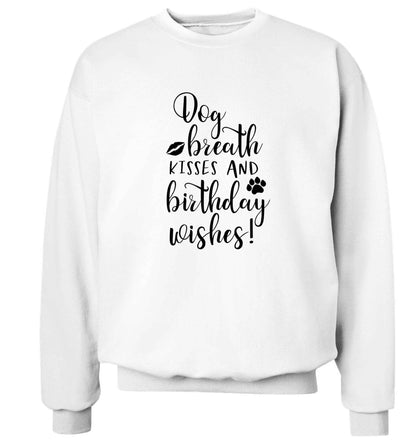 Dog breath kisses and christmas wishes Adult's unisex white Sweater 2XL