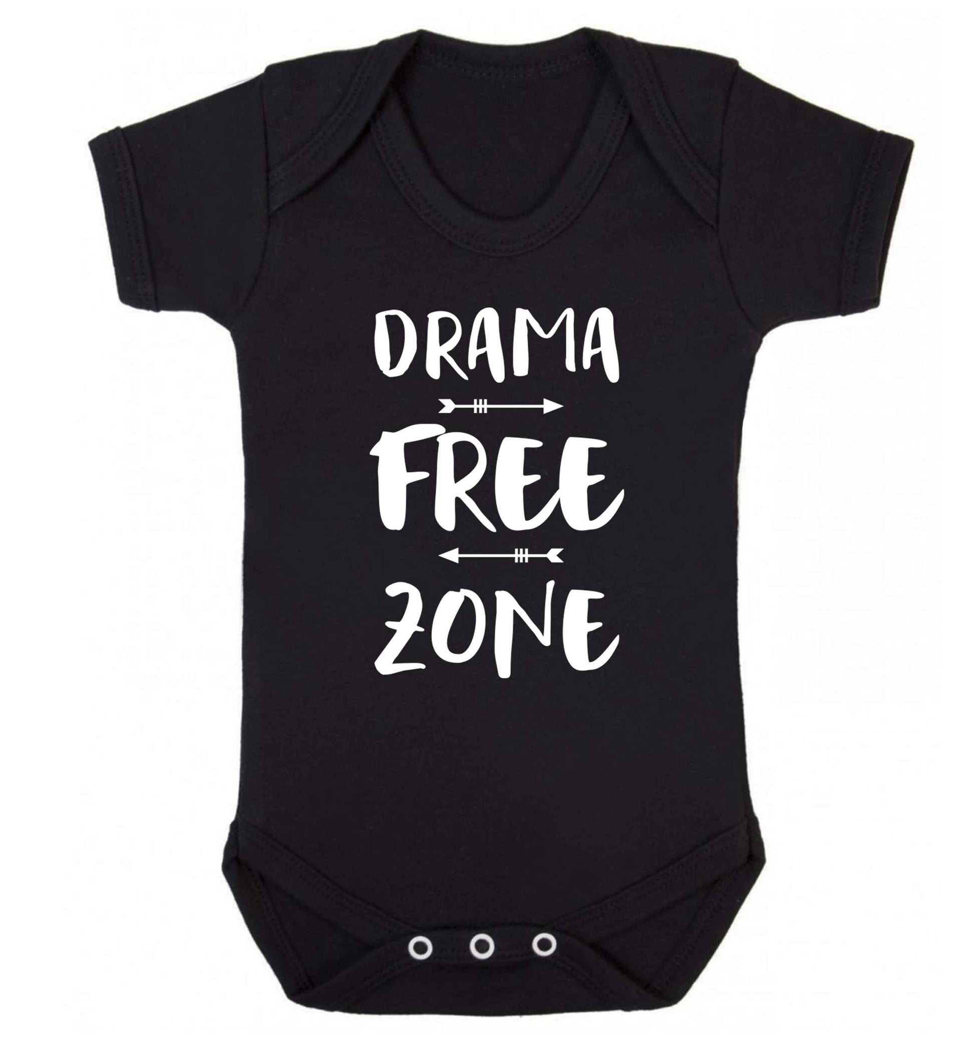 Drama free zone Baby Vest black 18-24 months
