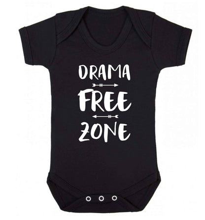 Drama free zone Baby Vest black 18-24 months