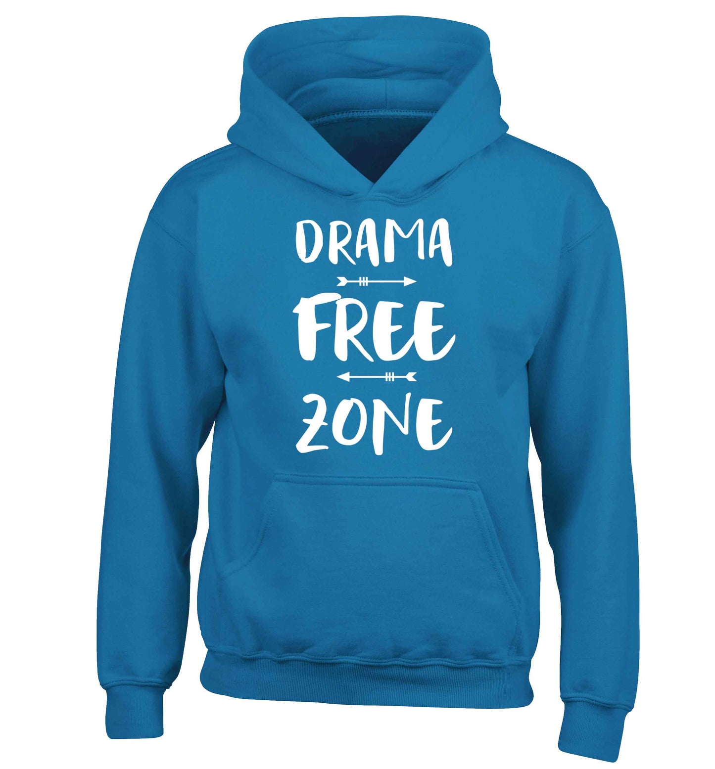 Drama free zone children's blue hoodie 12-13 Years