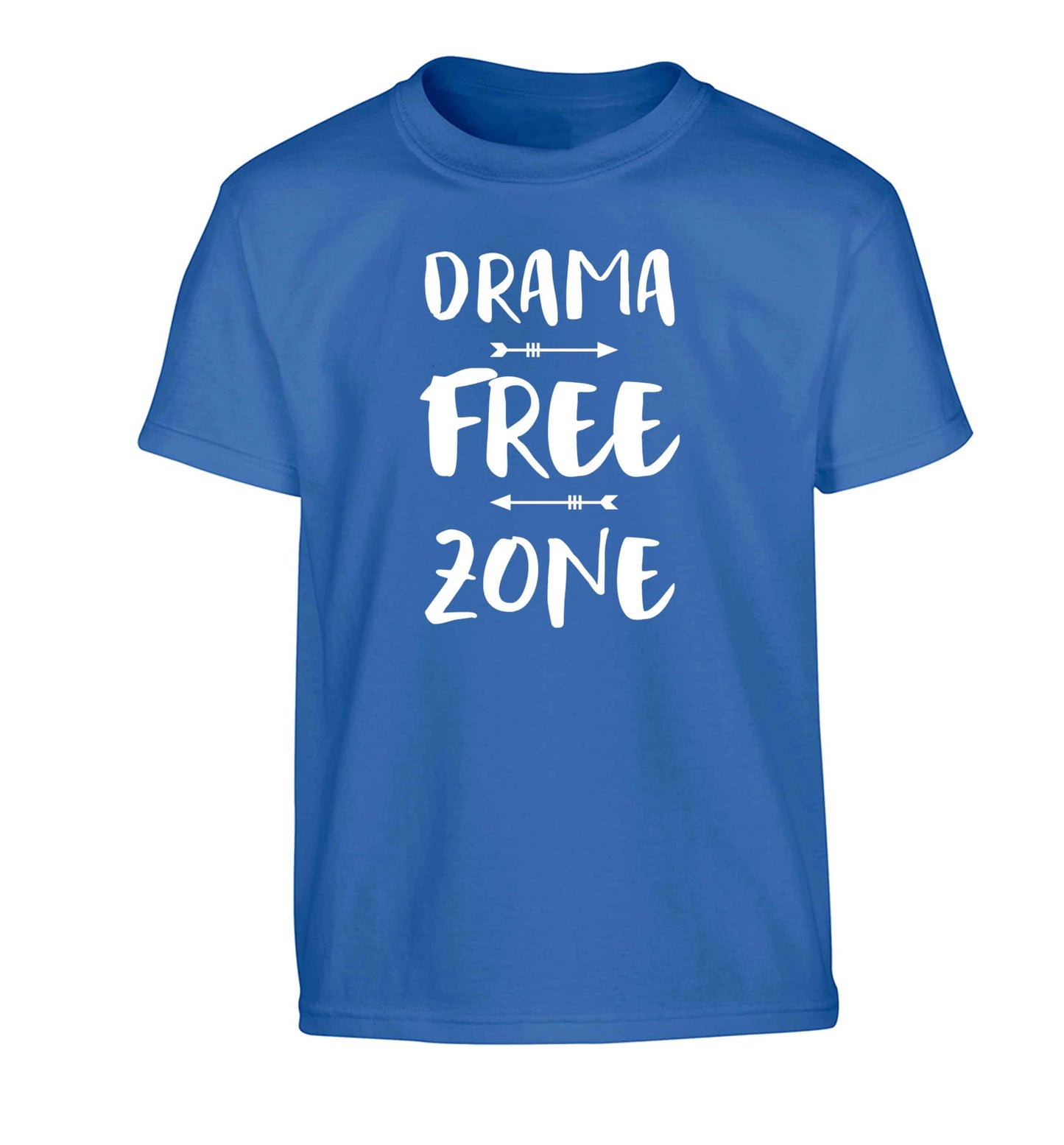 Drama free zone Children's blue Tshirt 12-13 Years