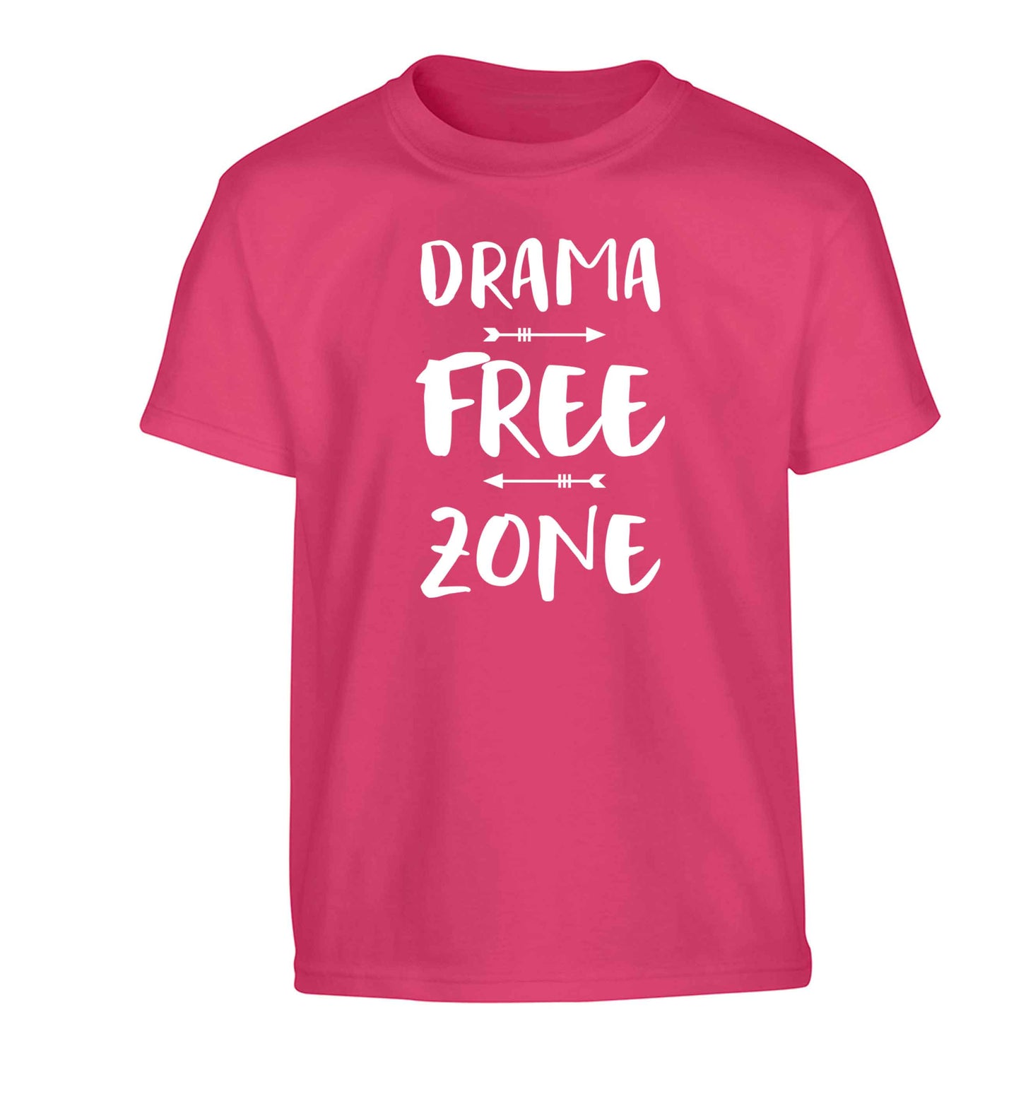 Drama free zone Children's pink Tshirt 12-13 Years