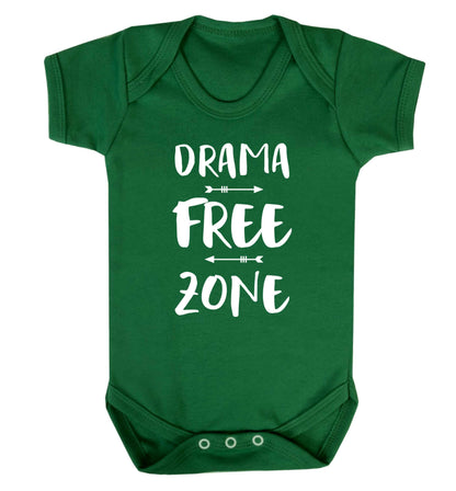 Drama free zone Baby Vest green 18-24 months