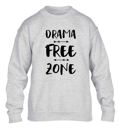 Drama free zone children's grey sweater 12-13 Years