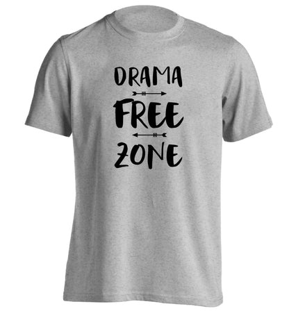 Drama free zone adults unisex grey Tshirt 2XL