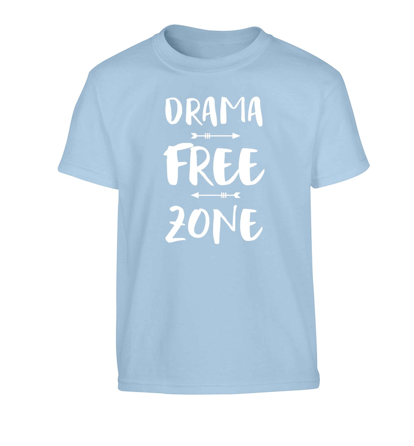 Drama free zone Children's light blue Tshirt 12-13 Years