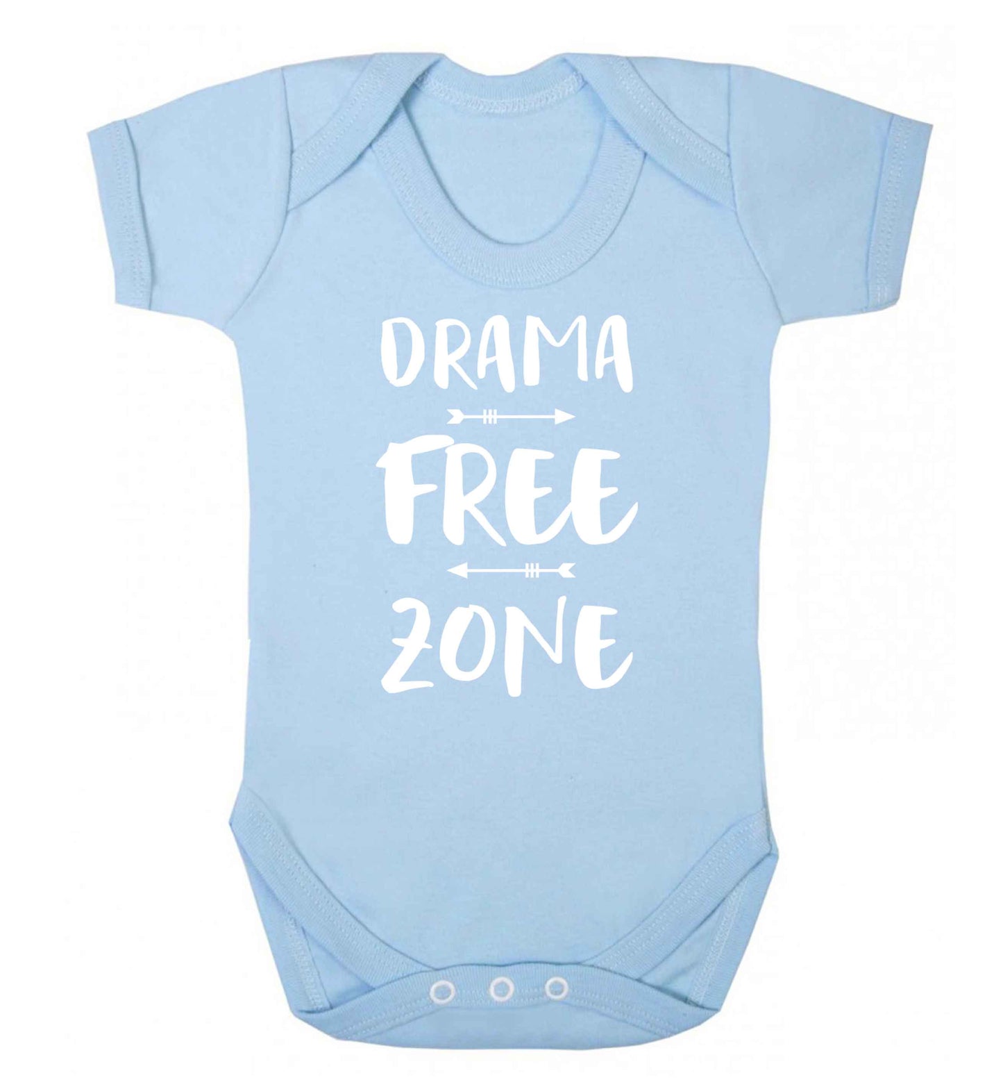 Drama free zone Baby Vest pale blue 18-24 months