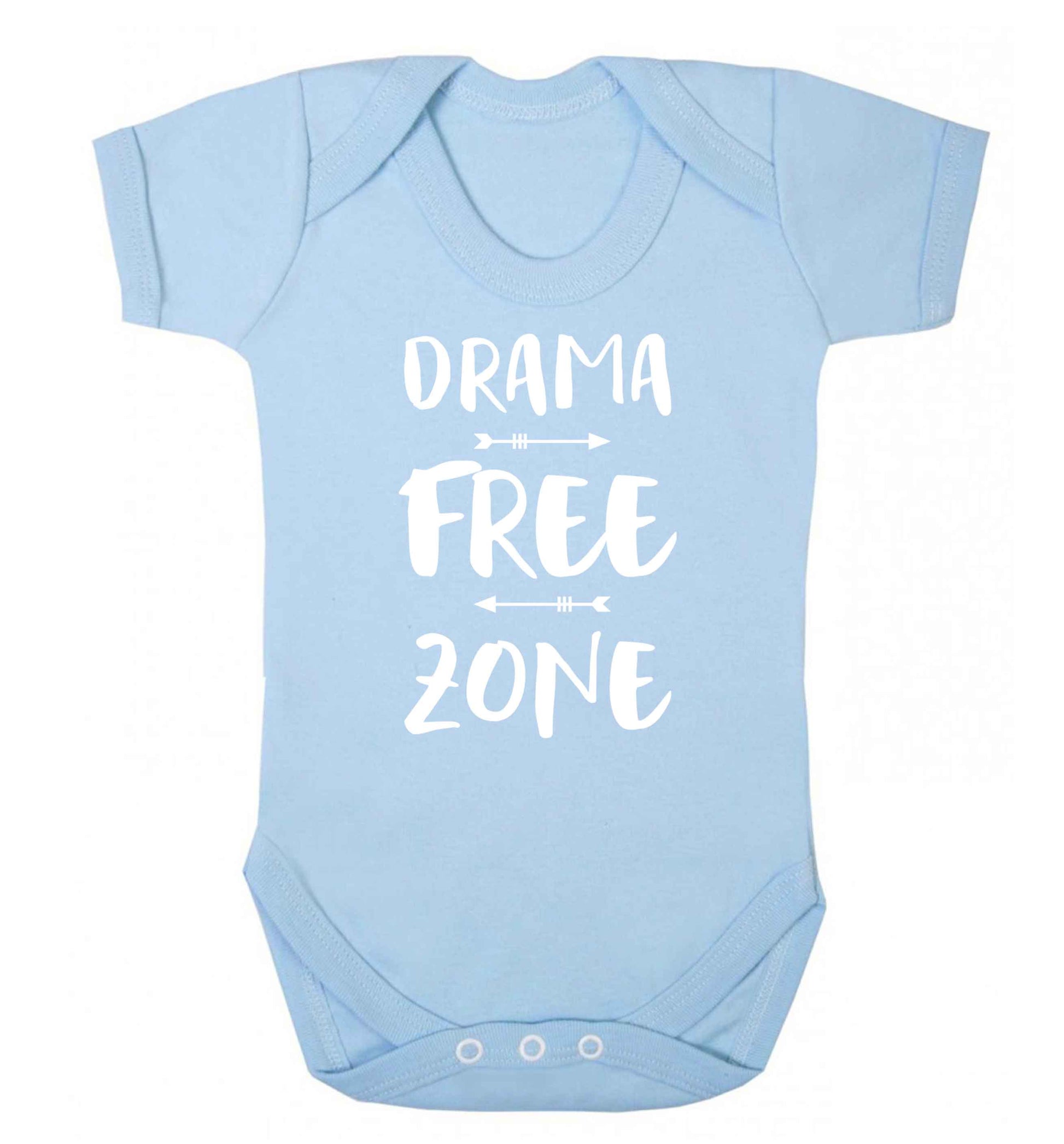 Drama free zone Baby Vest pale blue 18-24 months